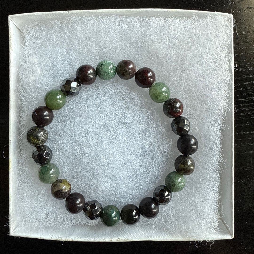 Dragons Blood, Australian Dragons Blood, and Bloodstone Bracelet