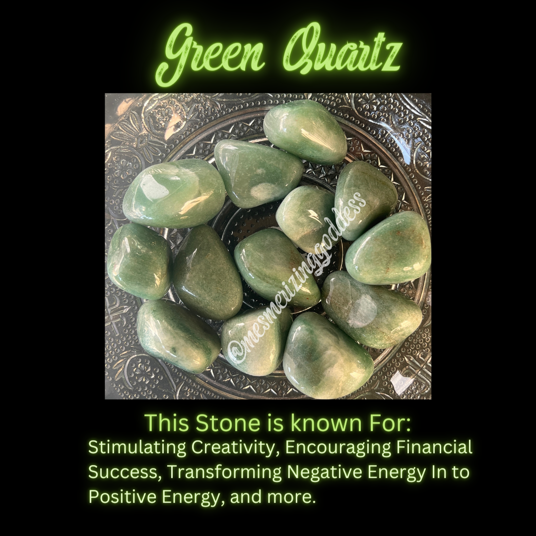 Green Quartz Tumbled Gemstone image 1
