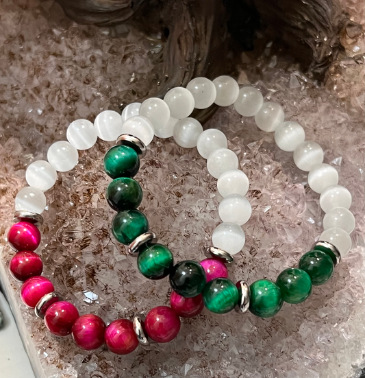 Women's Selenite and Tigers eye bracelet image 0
