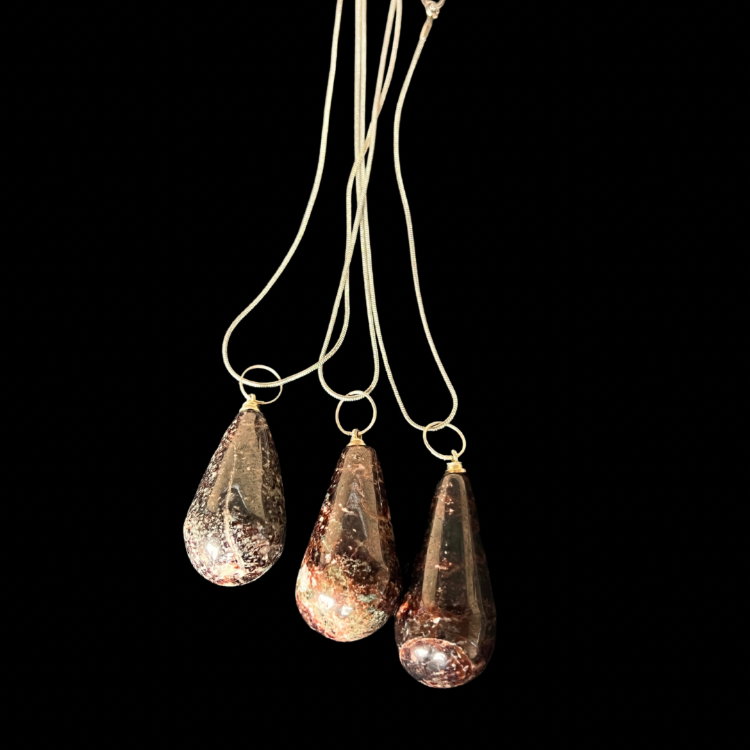 Genuine Garnet Teardrop  Tumbled Gemstone Necklace image 2