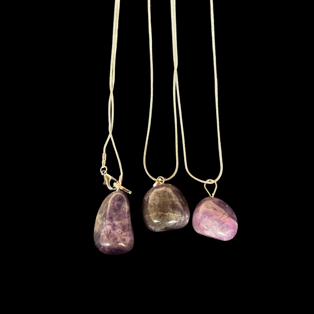 Genuine Amethyst Tumbled Gemstone Necklace image 1