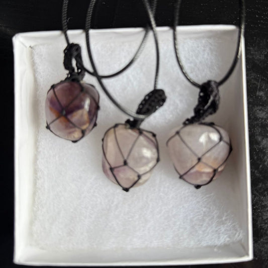 Caged Amethyst gemstone Necklace