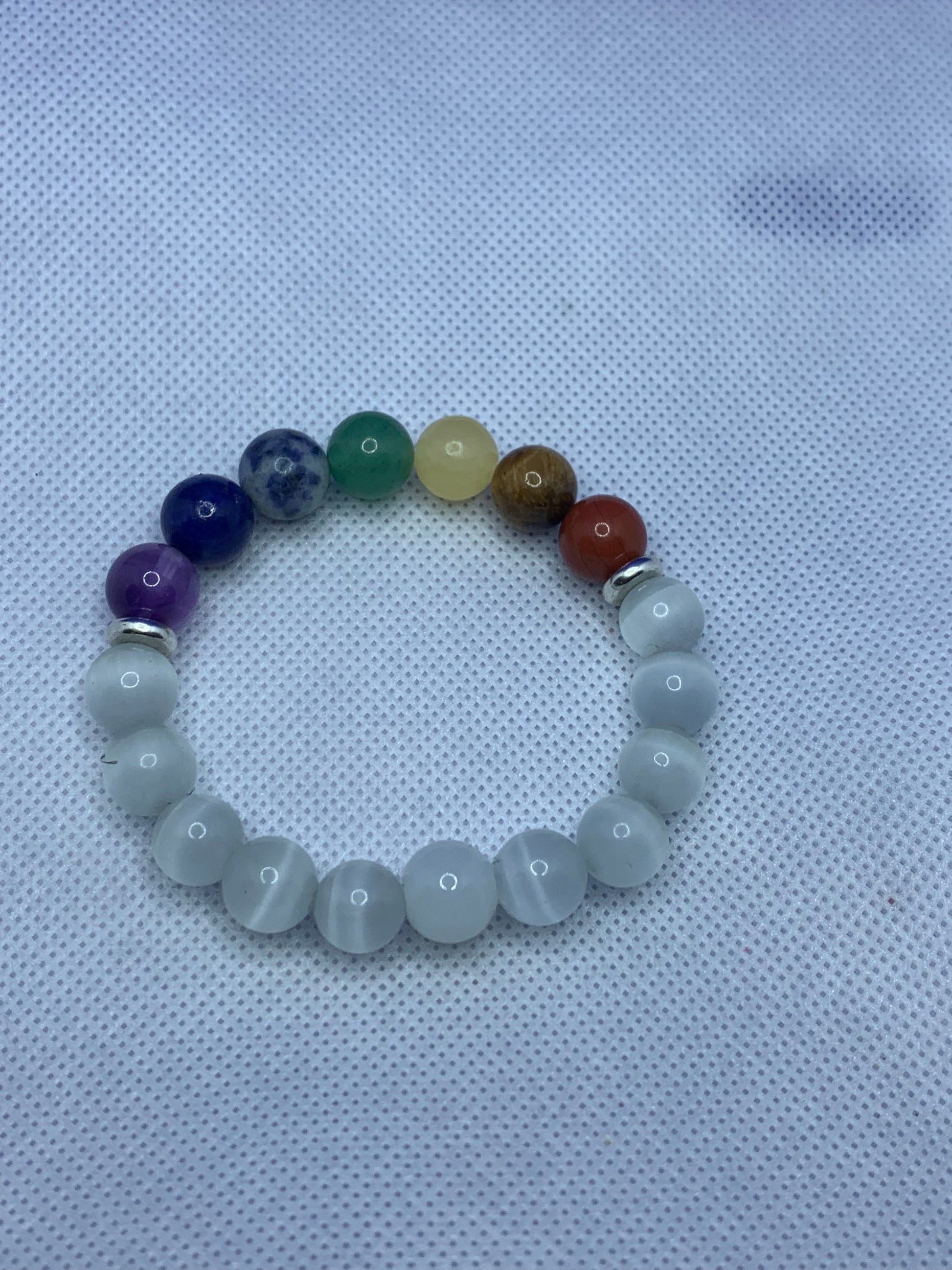 Selenite 7 Chakra Bracelet image 2
