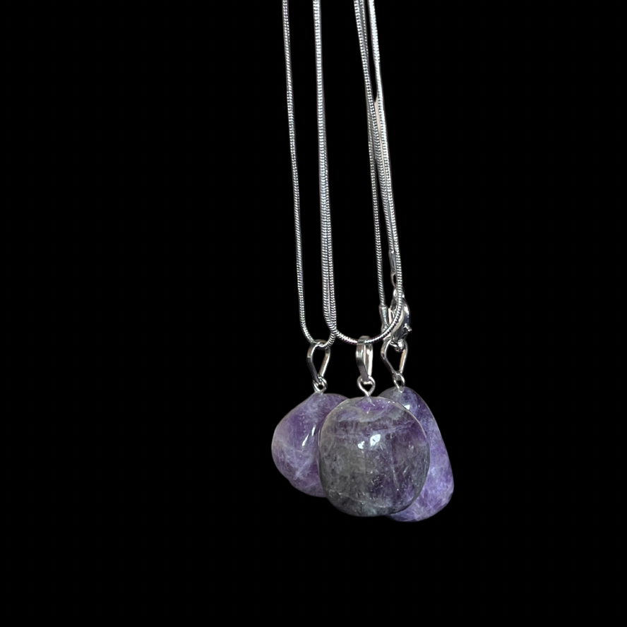 Genuine Amethyst Tumbled Gemstone Necklace image 3