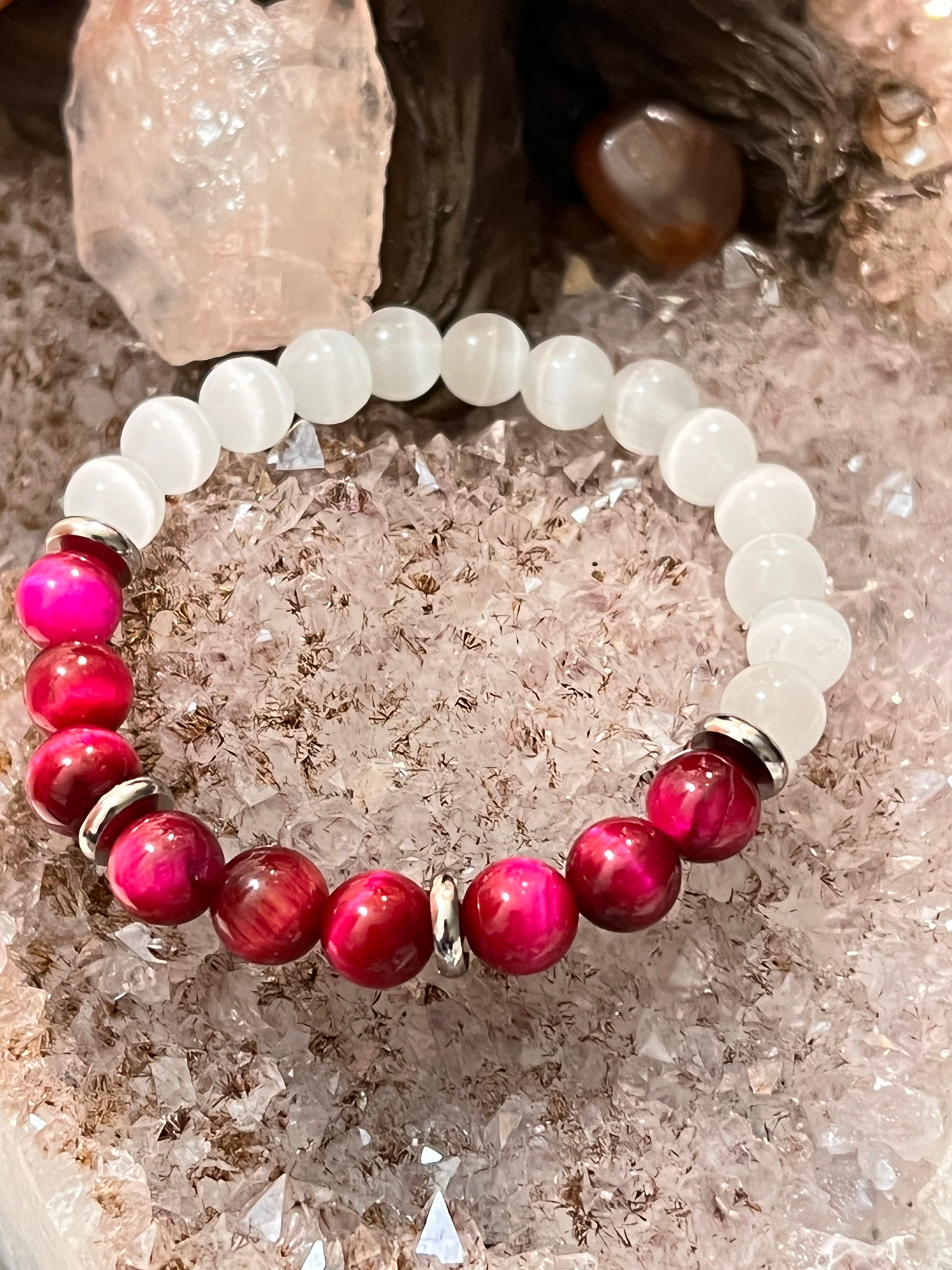 Women's Selenite and Tigers eye bracelet image 1