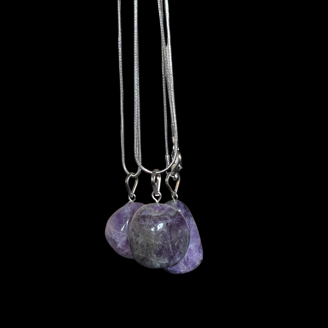 Genuine Amethyst Tumbled Gemstone Necklace image 2